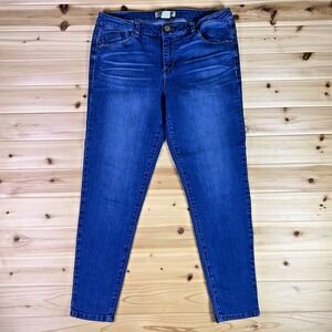 Democracy Jeans Womens 12 Freedom Ankle Skimmer Mid Rise Denim Blue Jeans